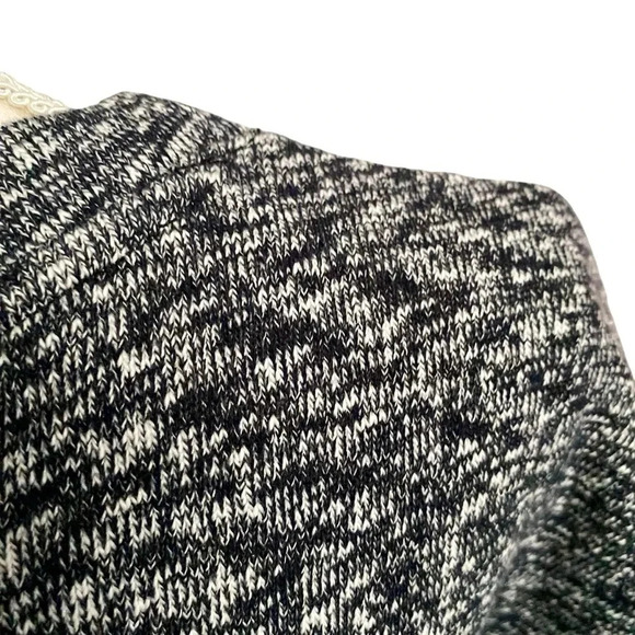 Lou & Grey Marled Knit Cotton Poncho Neutral Oversized Pullover XS/S - Picture 14 of 16